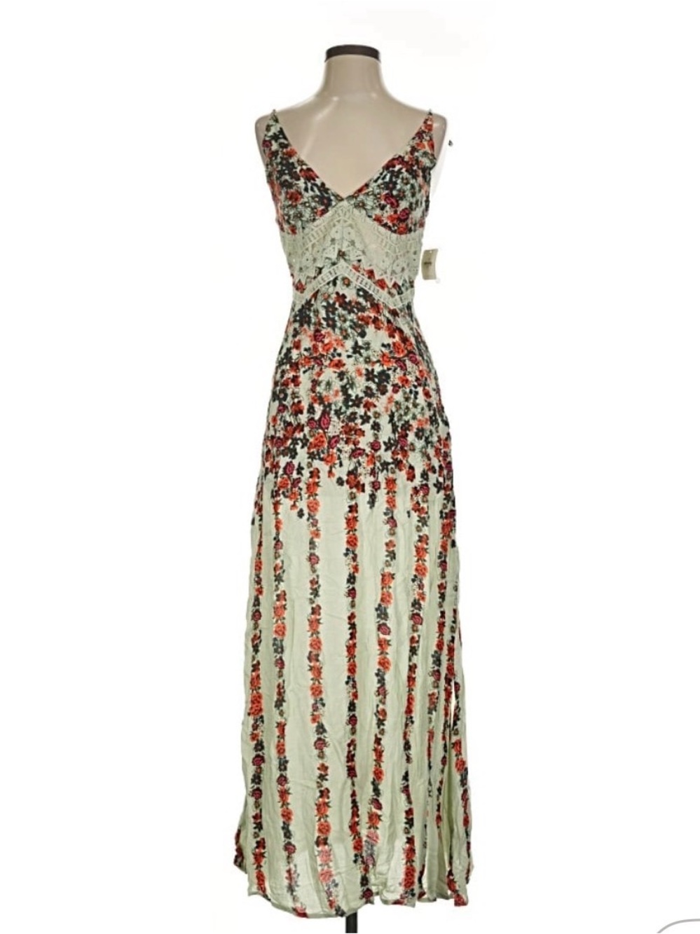Free People Mint Maxi Dress with Floral Print